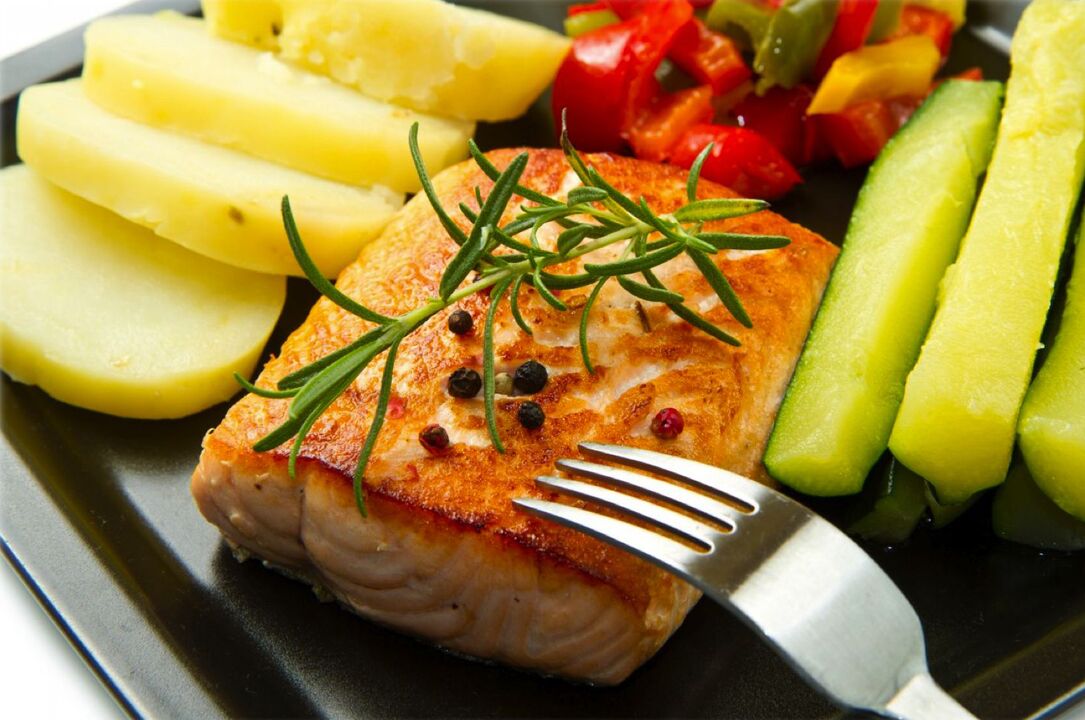 Gemüse mit Fisch gegen Gastritis